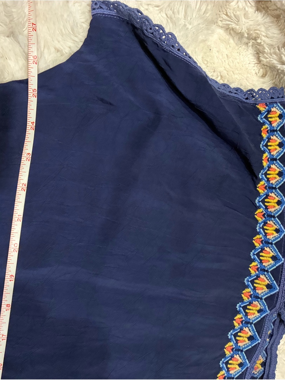 Johnny Was Navy Tropical Embroidered Maxi Dress size Medium - Picture 14 of 14
